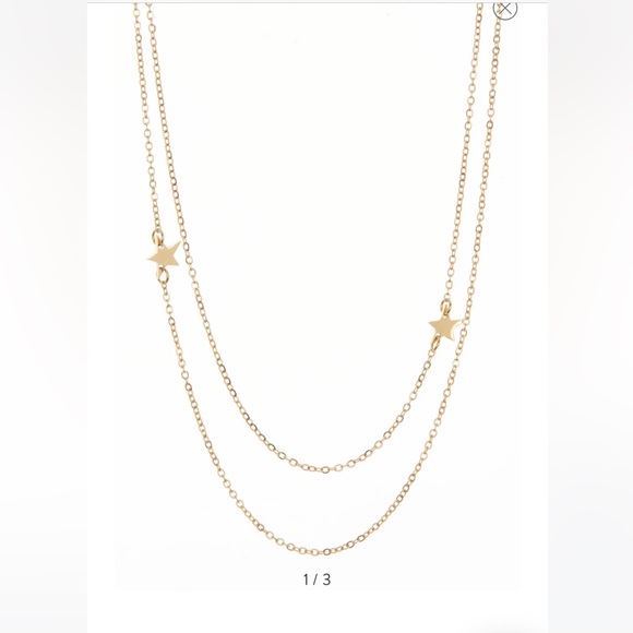 NWT Jennifer Zeuner double star chain necklace - Picture 2 of 3